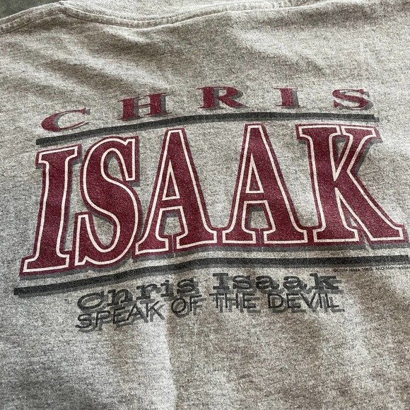 Vintage Chris Isaak Signed Autographed Tee Shirt Gray Medium Baby Did Bad Thing - Picture 9 of 13